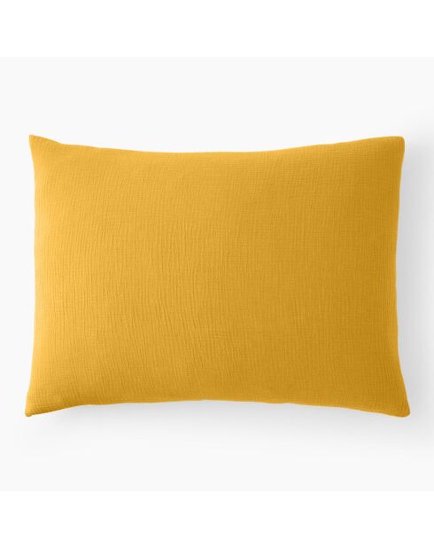 Taie d'oreiller 100% Gaze de coton jaune