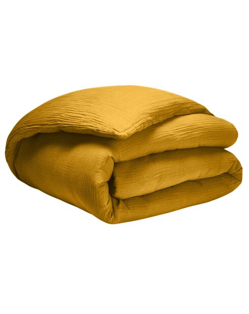 Housse de couette 100% Gaze de coton jaune