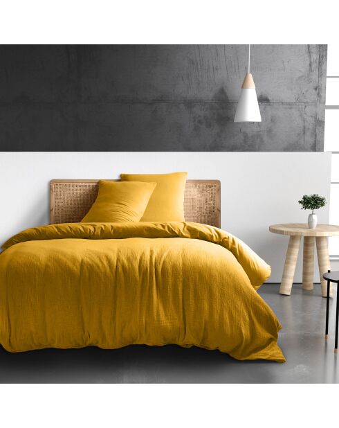 Housse de couette 100% Gaze de coton jaune