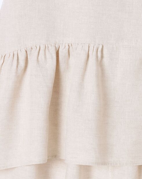 Beige gemêleerde rok van 100% linnen Kadira