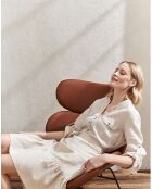 Beiger melierter Kadira-Rock aus 100% Leinen