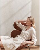 Beiger melierter Kadira-Rock aus 100% Leinen