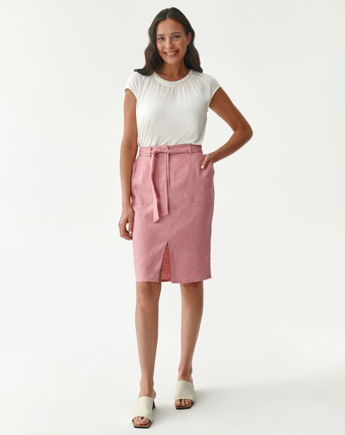 Robusta oudroze rok van 100% linnen