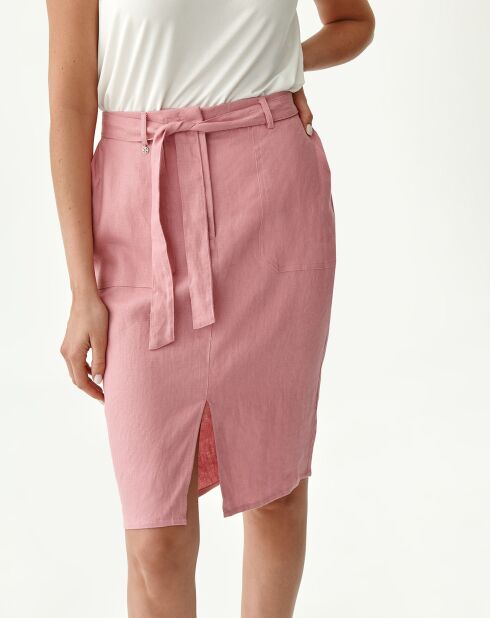 Robusta oudroze rok van 100% linnen