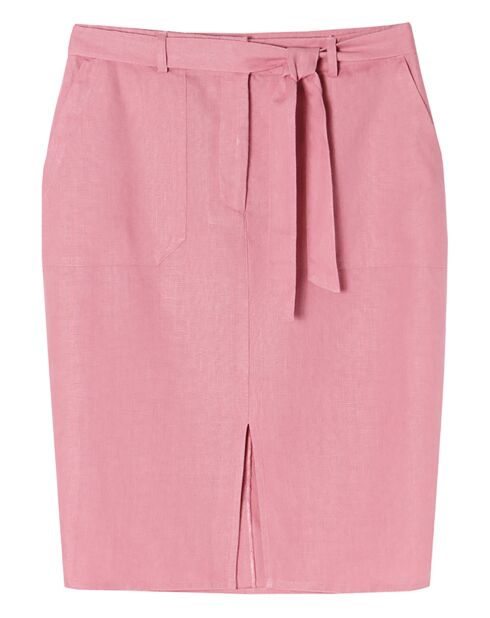 Robusta oudroze rok van 100% linnen