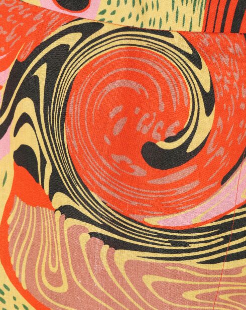 Roter Lulu Rock aus 100% Leinen