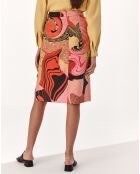 Roter Lulu Rock aus 100% Leinen