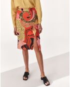 Roter Lulu Rock aus 100% Leinen