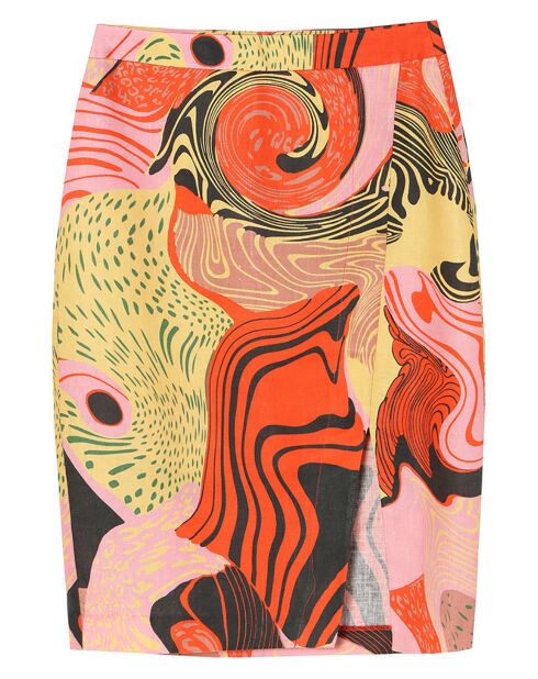 Roter Lulu Rock aus 100% Leinen