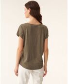 Khakifarbenes T-Shirt Sorina