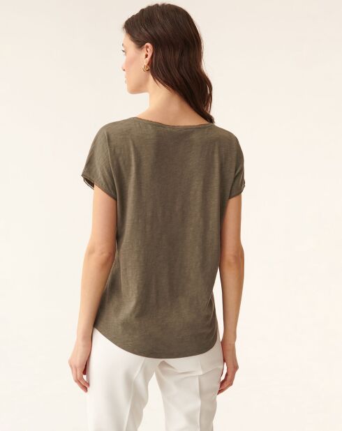 Khakifarbenes T-Shirt Sorina