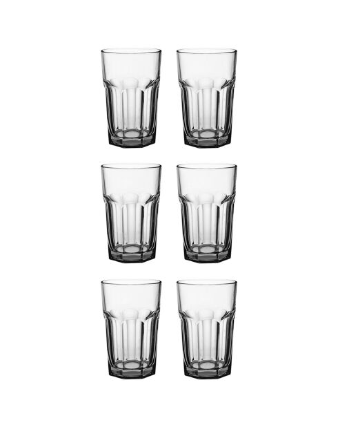 6 Verres à eau transparents - 365 ml