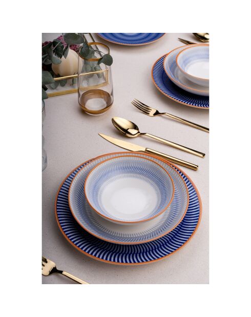 Service de table en porcelaine - 24 pièces multicolore