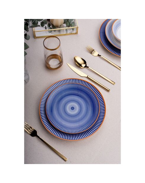 Service de table en porcelaine - 24 pièces multicolore