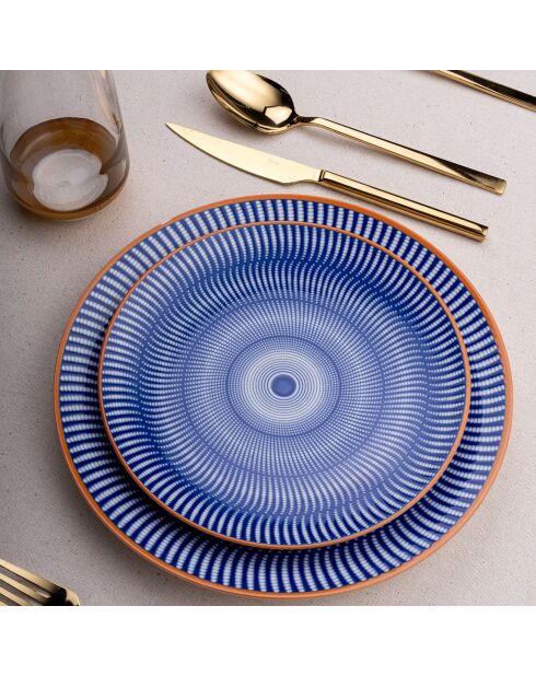 Service de table en porcelaine - 24 pièces multicolore