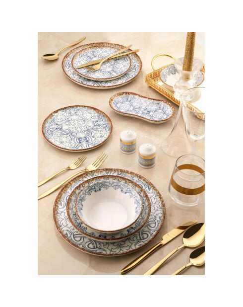 Service de table en porcelaine - 27 pièces multicolore