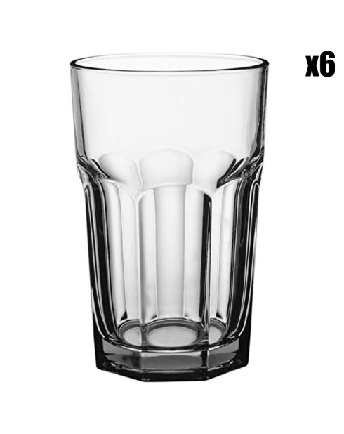 6 Verres à eau transparents - 365 ml
