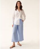 Blauwe broek van linnenmix Pulio