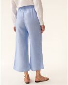 Blauwe broek van linnenmix Pulio