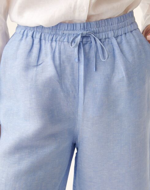 Blauwe broek van linnenmix Pulio