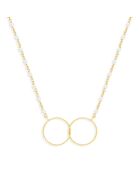 Collier en Argent doré & Pierre de Lune blanche