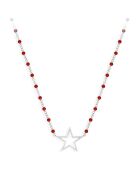 Collier Etoile en Argent & Pierre rouge