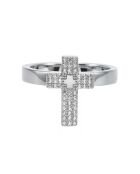 Bague Croix en Argent & Zirconium