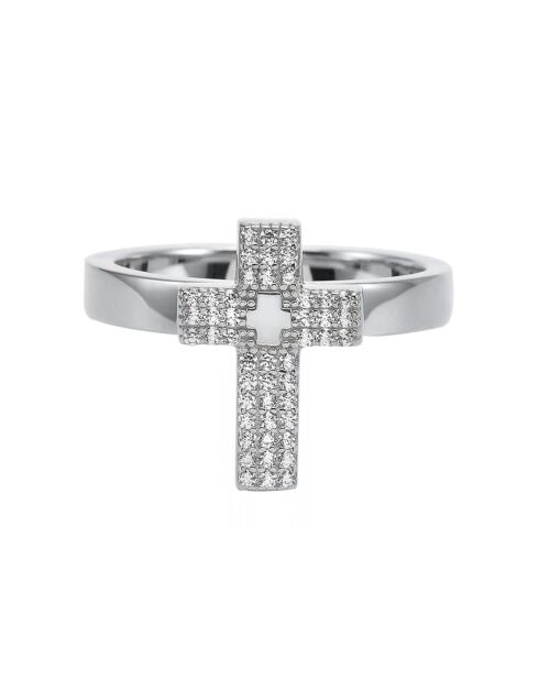 Bague Croix en Argent & Zirconium