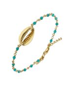 Bracelet Chaîne Coquillage en Argent doré & Turquoise
