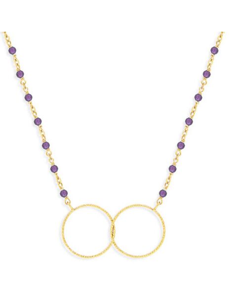 Collier en Argent doré & Améthyste