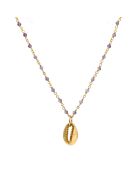 Collier Coquillage en Argent doré & Améthyste