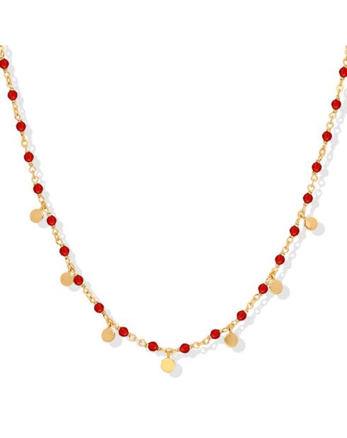 Collier en Argent doré & Onyx rouge