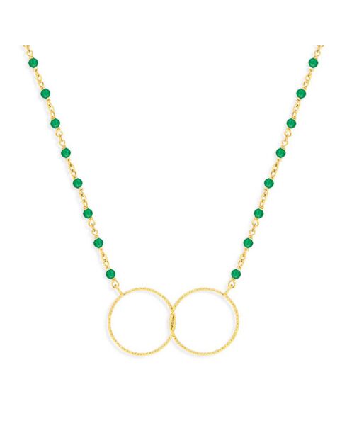 Collier en Argent doré & Onyx vert