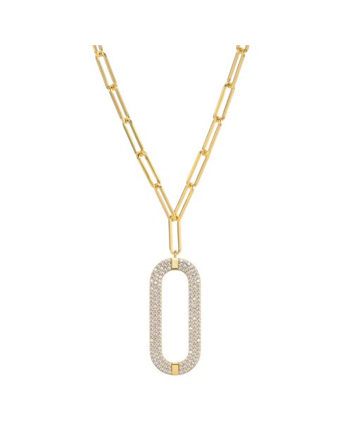Collier Ovale en Argent doré