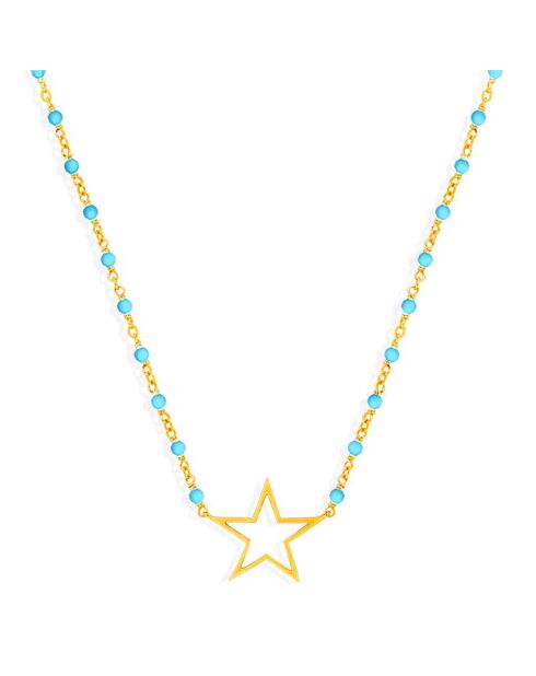 Collier en Argent doré & Turquoise