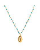 Collier Coquillage en Argent doré & Turquoise