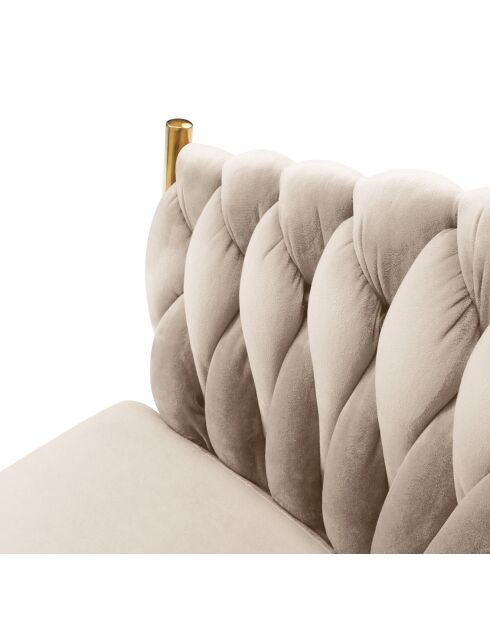 Chaise Velours Shirley beige clair - 64x55x76 cm