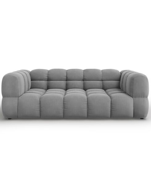 Canapé Velours Sky 3 Places gris clair - 214x102x75 cm