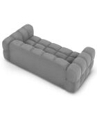 Canapé Velours Sky 3 Places gris clair - 214x102x75 cm