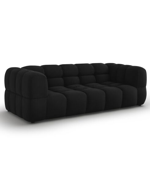 Divano Velvet Sky 3 posti nero - 214x102x75 cm