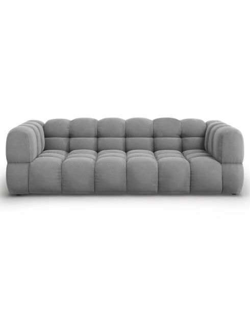 Canapé Modulaire Velours Sky 4 Places gris clair - 244x102x75 cm