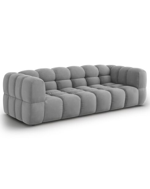 Canapé Modulaire Velours Sky 4 Places gris clair - 244x102x75 cm