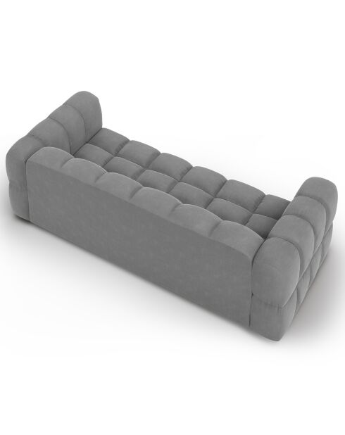 Canapé Modulaire Velours Sky 4 Places gris clair - 244x102x75 cm