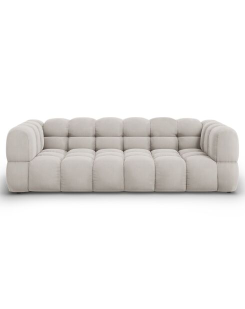 Canapé Modulaire Velours Sky 4 Places ivoire - 244x102x75 cm