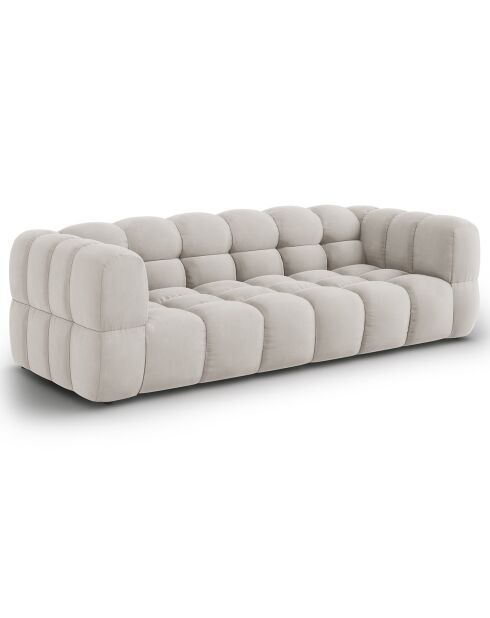 Canapé Modulaire Velours Sky 4 Places ivoire - 244x102x75 cm