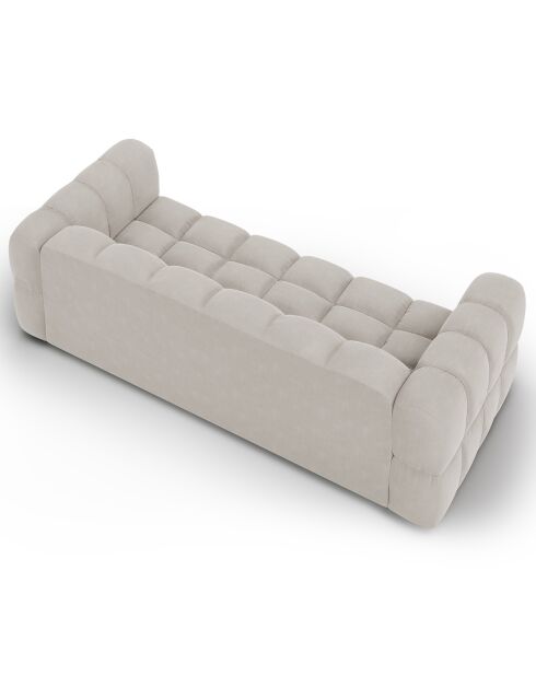 Canapé Modulaire Velours Sky 4 Places ivoire - 244x102x75 cm
