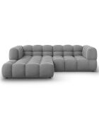 Canapé angle gauche Modulaire Velours Sky 3 Places gris clair - 244x162x75 cm