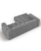 Canapé angle gauche Modulaire Velours Sky 3 Places gris clair - 244x162x75 cm