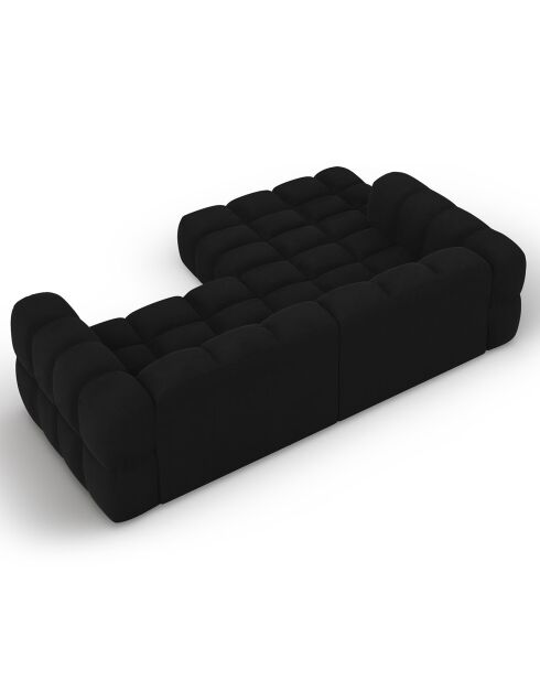 Canapé angle gauche Modulaire Velours Sky 3 Places noir - 244x162x75 cm