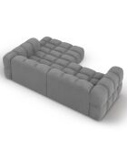 Canapé angle droit Modulaire Velours Sky 3 Places gris clair - 244x162x75 cm